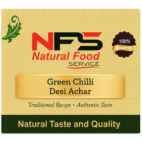 Green Chili Achar 1kg Natural Food Services | Traditional Pakistani Hari Mirch Pickle
